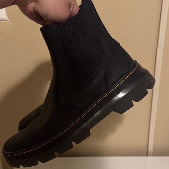 Dr. Martens MATTE Black Leather Ankle Boots - Picture 4 of 8